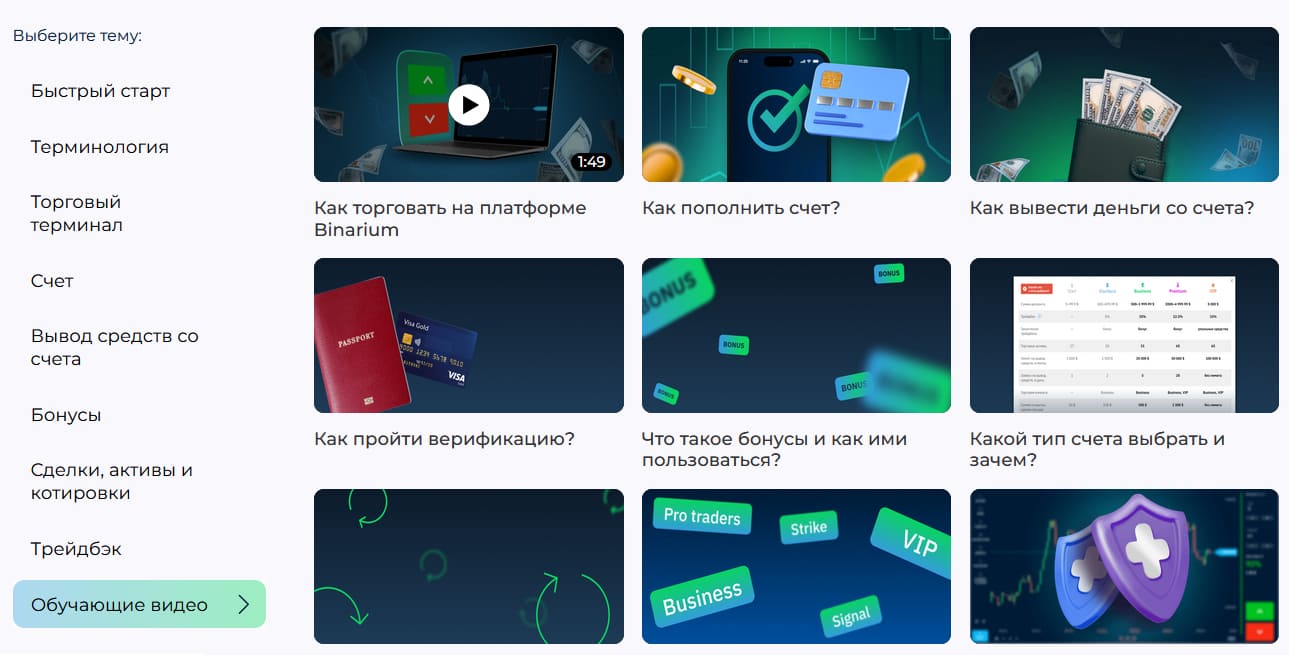 Обзор обучения с отзывами клиентов с разных бирж.